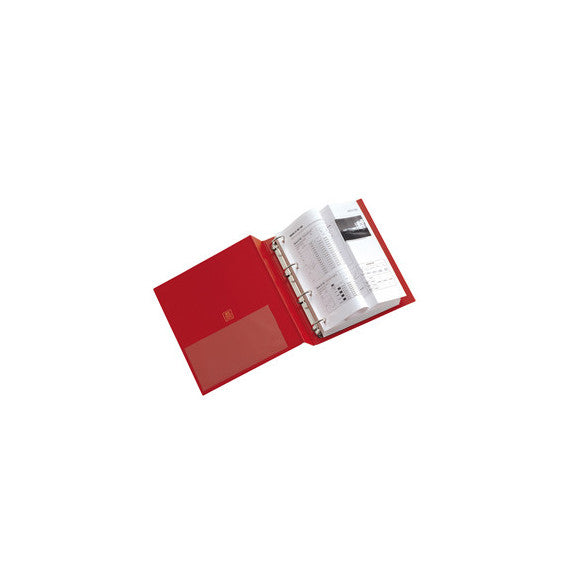 Raccoglitore Stelvio - 4 anelli tondi 40 mm - dorso 5,5 cm - 22 x 30 cm - rosso - Sei Rota
