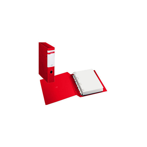 Raccoglitore Stelvio F - 4 anelli quadri 65 mm - dorso 9 cm - 22x30 cm - rosso - Sei Rota