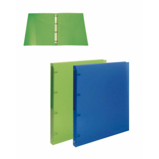 Raccoglitore trasparente 4 anelli Nikoffice in colori assortiti Ø 30 - rigato - 01NIK177/2