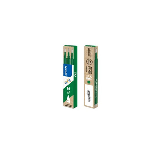 Refill a sfera Frixionball - punta 0,7mm - verde - Pilot - conf. 3 pezzi