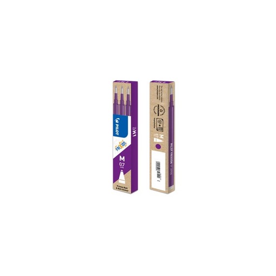 Refill a sfera Frixionball - punta 0,7mm - viola - Pilot - conf. 3 pezzi