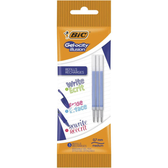 Refill BIC Gelocity Illusion Pouch 0,7 mm blu Conf. 3 pezzi - 9514511