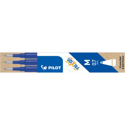 Refill penne a sfera Pilot Frixion Ball e Clicker 0,7 mm blu Set 3 pezzi - 006657
