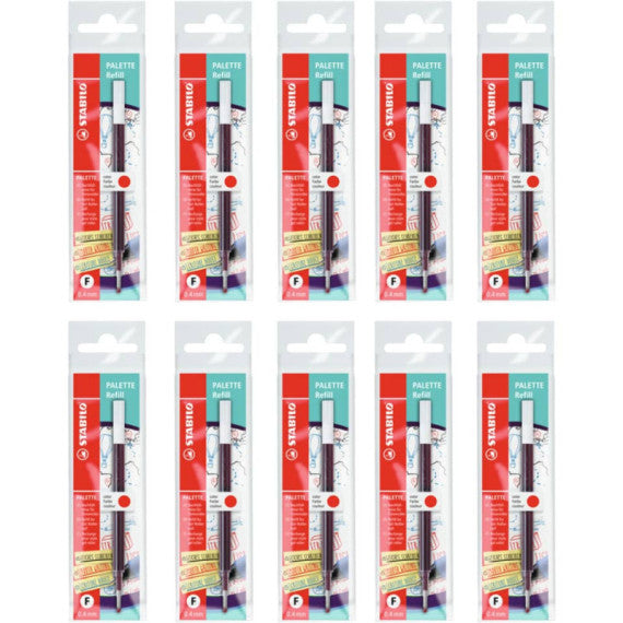 Refill per penna roller a scatto Palette Stabilo rosso Conf. 10 pezzi - 268/040-01