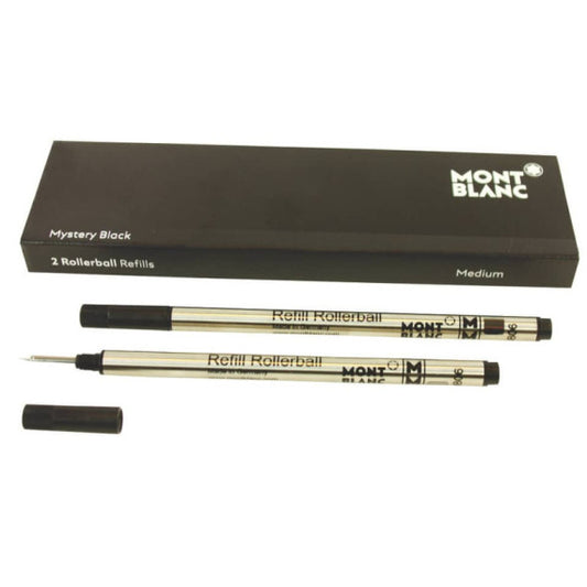 Refill per penne roller Montblanc punta media - nero - conf. 2 pezzi - MB128231