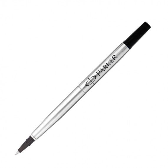 Refill roller Quink standard - punta fine - metallo - nero - Parker