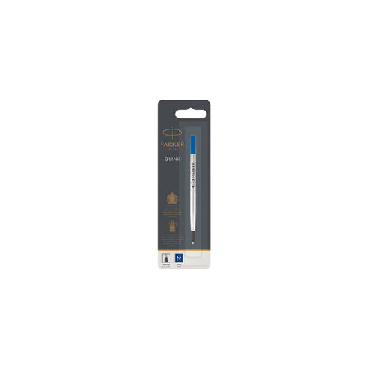 Refill roller Quink standard - punta media - metallo - blu - Parker