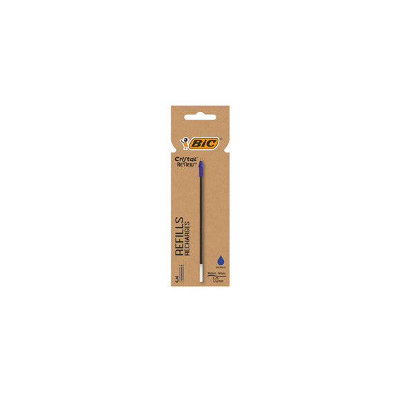 Refill sfera Cristal® Re'New - punta 1 mm - blu -  BIC® - blister 3 pezzi