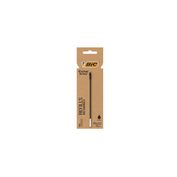 Refill sfera Cristal® Re'New - punta 1 mm - nero - BIC® - blister 3 pezzi