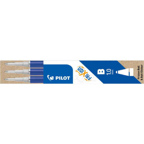 Refill sfera Pilot Frixion Ball e Clicker 1 mm blu Set 3 pezzi - 6676