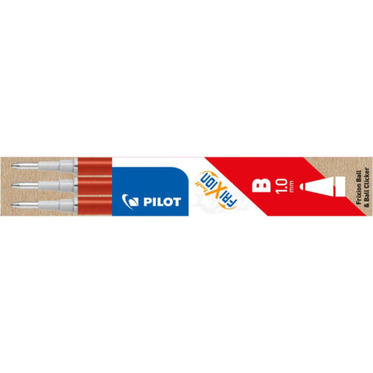 Refill sfera Pilot Frixion Ball e Clicker 1 mm rosso Set 3 pezzi - 6677