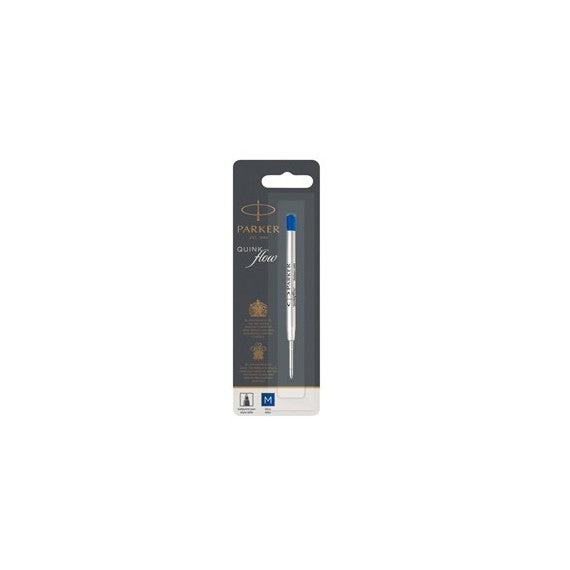 Refill sfera QuinkFlow - punta media - metallo - blu  - Parker