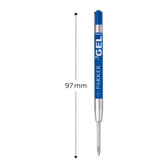 Refill sfera QuinkGel - punta media - metallo - blu - Parker