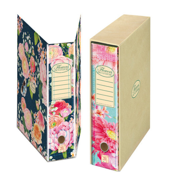 Registratore a leva Nature Flowers - protocollo - dorso 8cm - Pigna