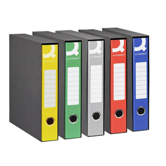 Registratore commerciale con custodia Q-Connect dorso 5 cm - 28,5x31,3 cm - giallo RQ-CON-U5GI