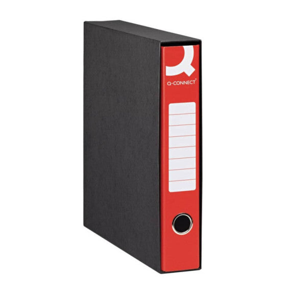 Registratore commerciale con custodia Q-Connect dorso 5 cm - 28,5x31,3 cm - rosso RQ-CON-U5RO