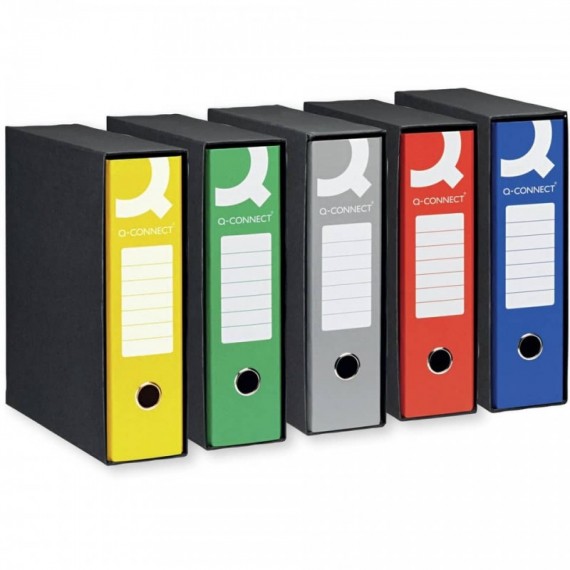 Registratore commerciale con custodia Q-Connect dorso 8 cm - 28,5x31,3 cm - blu RQ-CON-U8BL