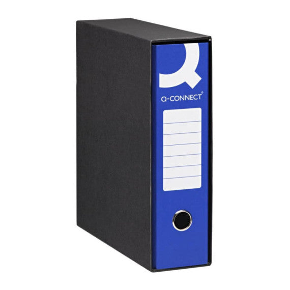 Registratore commerciale con custodia Q-Connect dorso 8 cm - 28,5x31,3 cm - blu RQ-CON-U8BL