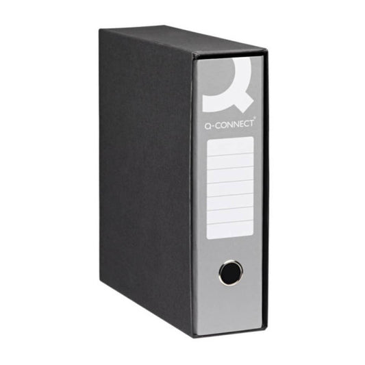 Registratore commerciale con custodia Q-Connect dorso 8 cm - 28,5x31,3 cm - grigio RQ-CON-U8GR