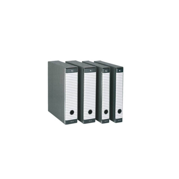 Registratore con custodia Esselte G12 Delsoline commerciale dorso 5 cm cartone plastificato grigio - 390712060