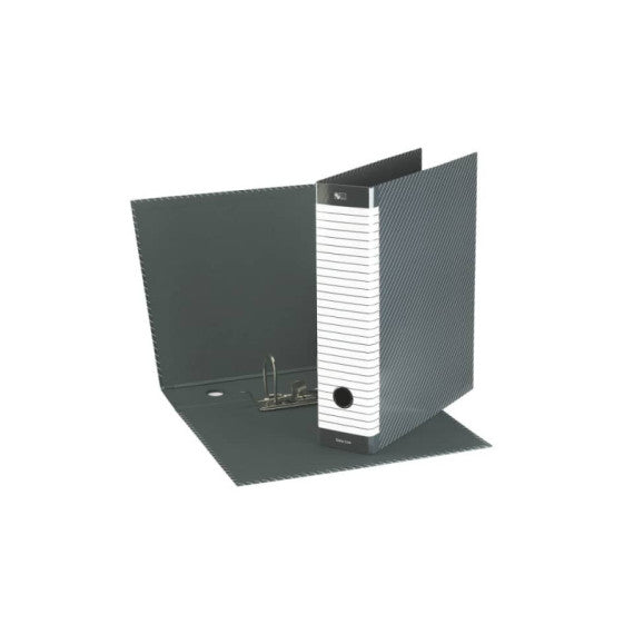 Registratore con custodia Esselte G13 Delsoline commerciale dorso 8 cm cartone plastificato grigio - 390713060