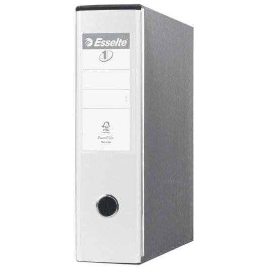 Registratore con custodia Esselte G53 Eurofile commerciale Dorso 8 cm cartone rivestito in PP bianco vivida- 390753040
