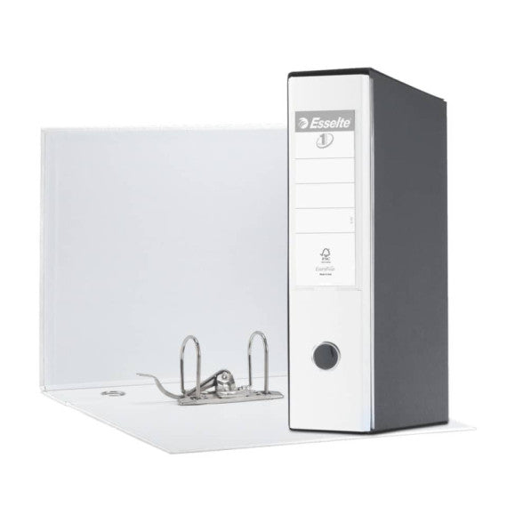 Registratore con custodia Esselte G55 Eurofile protocollo dorso 8 cm cartone rivestito in PP  bianco vivida 390755040