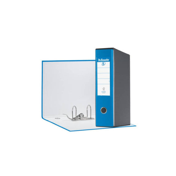 Registratore con custodia Esselte G55 Eurofile protocollo dorso 8 cm cartone rivestito in PP blu vivida - 390755910