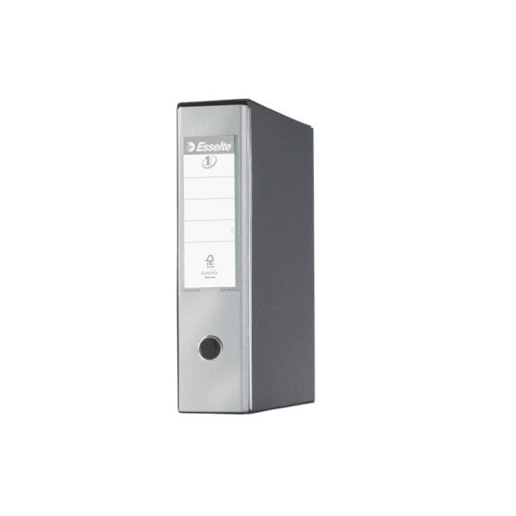 Registratore con custodia Esselte G55 Eurofile protocollo dorso 8 cm cartone rivestito in PP grigio metal. 390755970