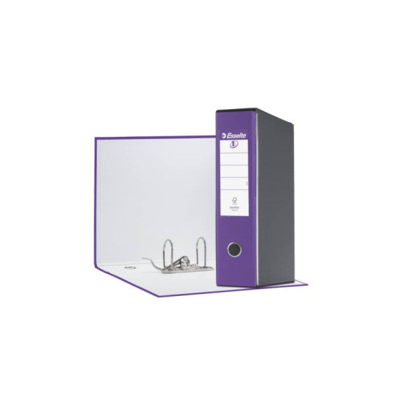 Registratore con custodia Esselte G55 Eurofile protocollo dorso 8 cm cartone rivestito in PP  lilla - 390755950