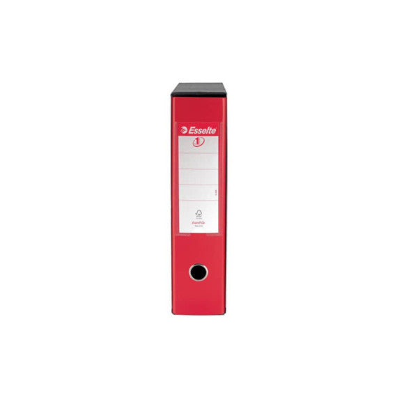 Registratore con custodia Esselte G55 Eurofile protocollo dorso 8 cm cartone rivestito in PP rosso vivida - 390755920