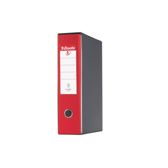 Registratore con custodia Esselte G55 Eurofile protocollo dorso 8 cm cartone rivestito in PP rosso vivida - 390755920