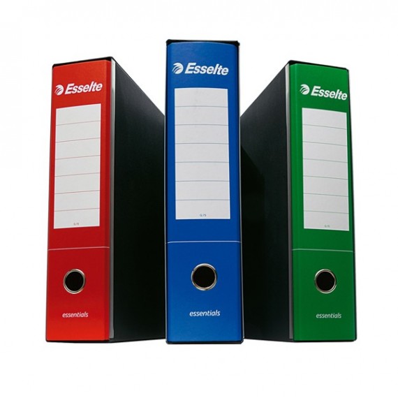 Registratore Essentials G75 - dorso 8 cm - protocollo 23x33 cm - blu - Esselte