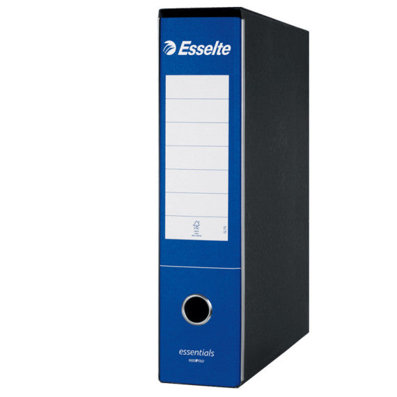 Registratore Essentials G75 - dorso 8 cm - protocollo 23x33 cm - blu - Esselte
