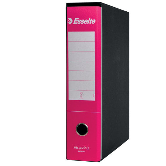 Registratore Essentials G75 - dorso 8 cm - protocollo 23x33 cm - fucsia - Esselte