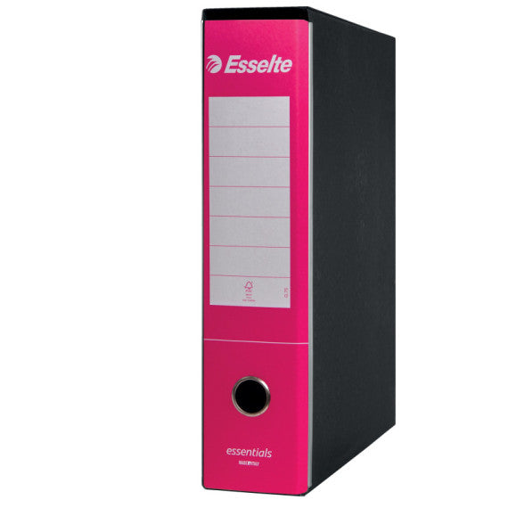 Registratore Essentials G75 - dorso 8 cm - protocollo 23x33 cm - fucsia - Esselte