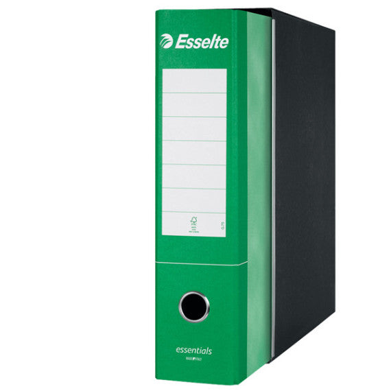 Registratore Essentials G75 - dorso 8 cm - protocollo 23x33 cm - verde - Esselte