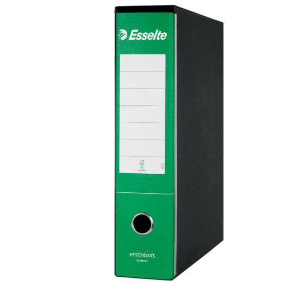 Registratore Essentials G75 - dorso 8 cm - protocollo 23x33 cm - verde - Esselte