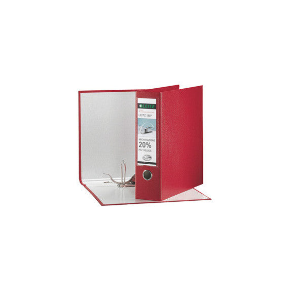 Registratore Leitz 180° G65 - dorso 8 cm - protocollo 23x33 cm - rosso - Leitz