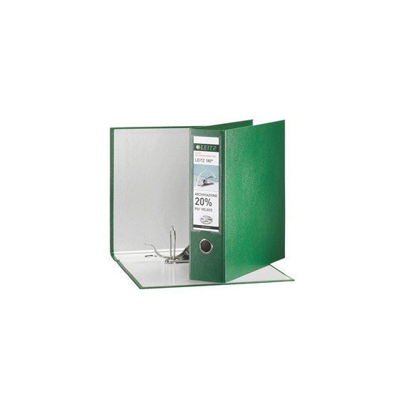 Registratore Leitz 180° G65 - dorso 8 cm - protocollo 23x33 cm - verde - Leitz