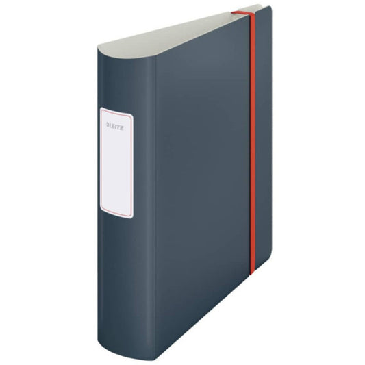 Registratore Leitz Cosy Active con meccanismo a leva 180° - A4 - dorso 8,2 cm - grigio velluto - 10380089