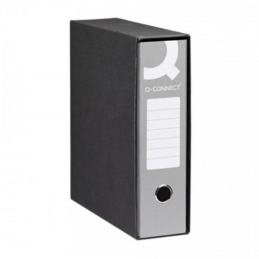 Registratore protocollo con custodia Q-Connect dorso 8 cm - 28,5x34,3 cm - grigio RQ-CON-P8GR