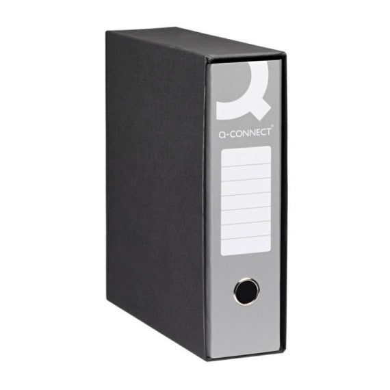 Registratore protocollo con custodia Q-Connect dorso 8 cm - 28,5x34,3 cm - grigio RQ-CON-P8GR