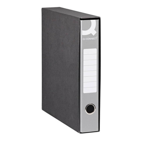 Registratore protocollo Q-Connect con custodia dorso 5 cm grigio 23x33 cm - 0201990/PM.GR