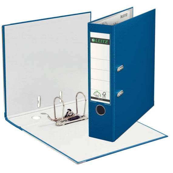 Registratore senza custodia Leitz 180° commerciale dorso 8 cm cartone rivestito in polipropilene blu - 10105035