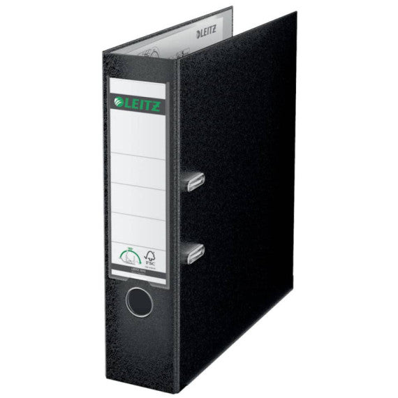 Registratore senza custodia Leitz 180° commerciale dorso 8 cm cartone rivestito in polipropilene nero - 10105095