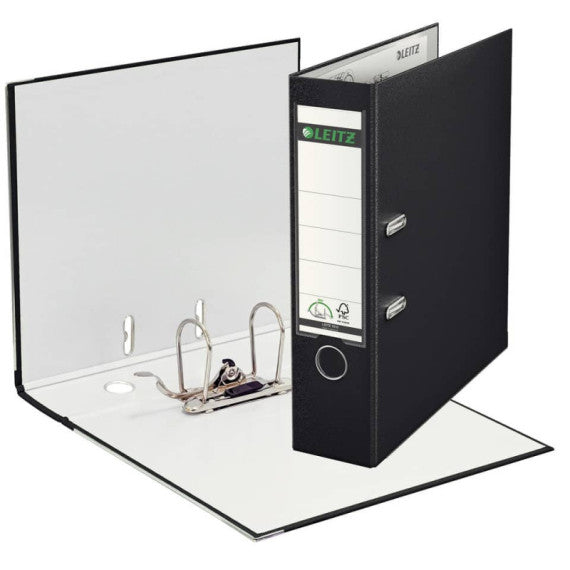 Registratore senza custodia Leitz 180° commerciale dorso 8 cm cartone rivestito in polipropilene nero - 10105095