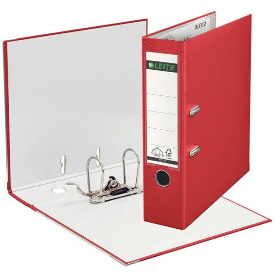 Registratore senza custodia Leitz 180° commerciale dorso 8 cm cartone rivestito in polipropilene rosso - 10105025