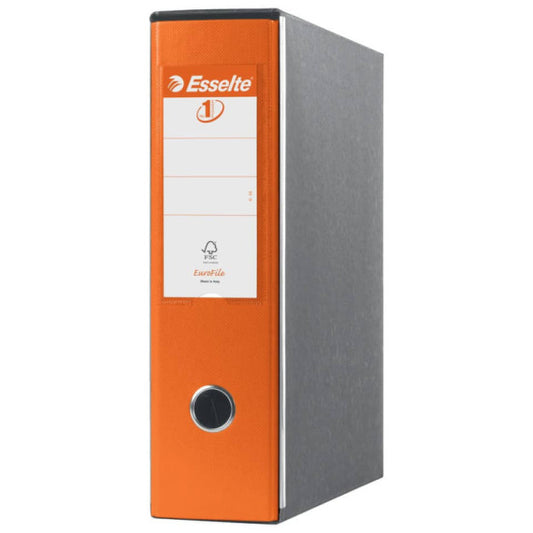 Registratori con custodia Esselte G53 Eurofile commerciale Dorso 8 cm cartone rivestito in PP arancione - 390753200