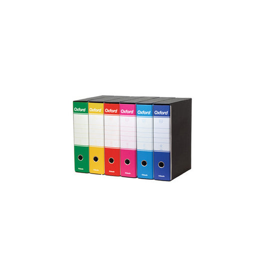 Registratori Oxford G85 - dorso - 8 cm - protocollo 23x33 cm - colori assortiti - Esselte - conf. 6 pezzi